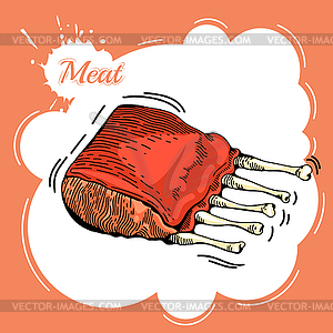 Barbecued Spare Ribs - vector image