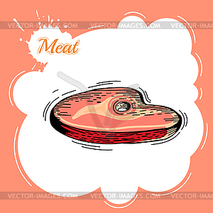 Steak meat - vector image