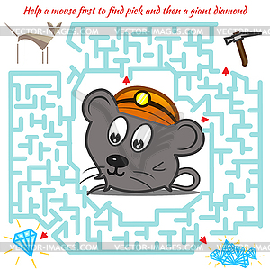 Funny labyrinth game for children - vector image