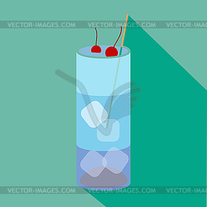 Cocktail BLUE LAGOON - stock vector clipart