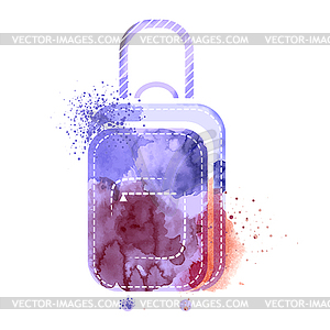 Watercolor Suitcase - vector clipart