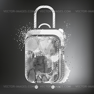 Watercolor Suitcase - vector image