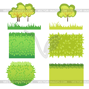 Grass and bushes  - stock vector clipart