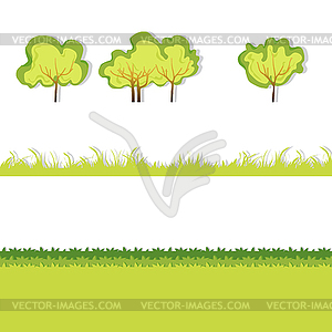Трава и кусты - векторизованное изображение клипарта