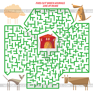 Funny labyrinth. Rebus - vector clipart