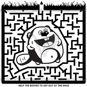 Funny monochrome labyrinth - white & black vector clipart