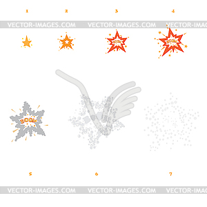 Explode effect animation - vector image