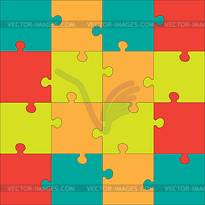 Colorful Jigsaw puzzle - vector image