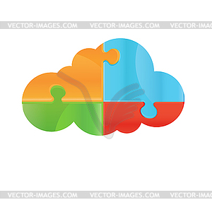 Puzzle. Colorful Symbol. cloud - vector image