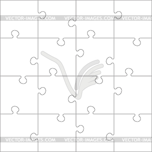 White Jigsaw puzzle. Puzzle template - vector EPS clipart