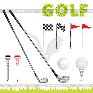 Golf icon set - vector clipart