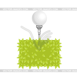 Гольф тройник с реалистической мячом - стоковое векторное изображение