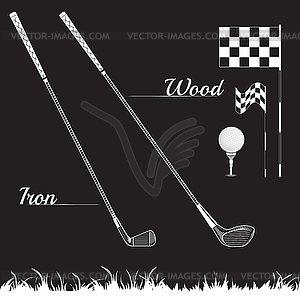 Golf icon set - vector image