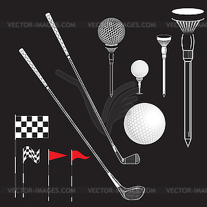 Set Golf Equipment Icons - vector clipart