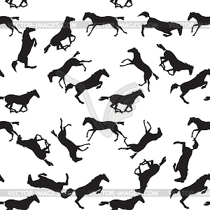 Seamless pattern with horses - vector image