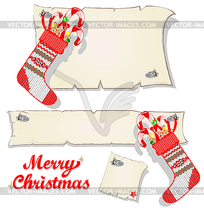 Set of empty frames Christmas - vector clipart / vector image