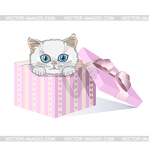 White kitten - vector clipart