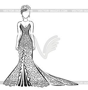 Lace dress on a white background - vector image