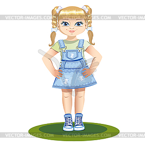 Girl - color vector clipart