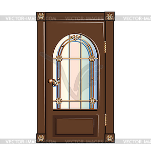Старинные двери - рисунок в векторном формате