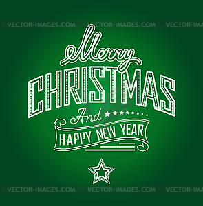 Merry Christmas and a Happy New Year text label - royalty-free vector image