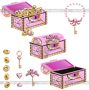 Treasure chest for a princess - vector image