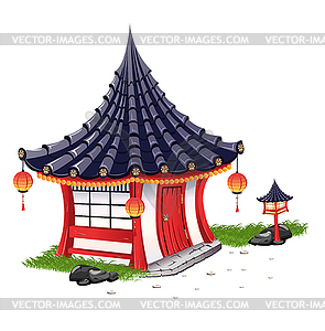 Little House on in the Japanese style - vector clipart