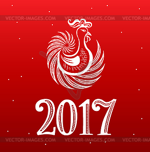 Rooster year openwork design - royalty-free vector image