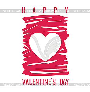 Happy Card День Святого Валентина - стоковое векторное изображение