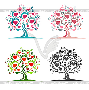 Tree of hearts - vector clip art