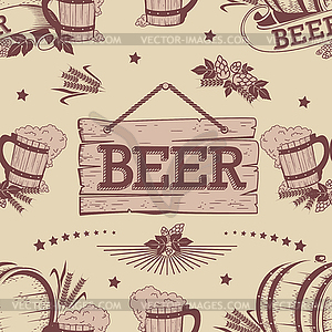 Beer seamless pattern  - vector image