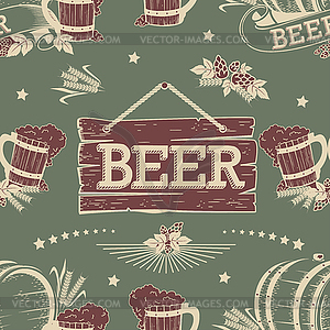Beer seamless pattern  - vector clipart