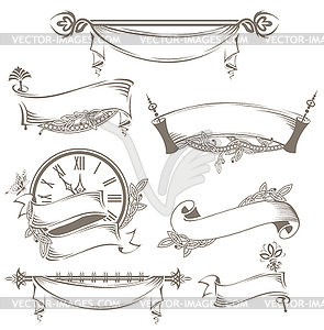Vintage ribbons and banners - vector clipart