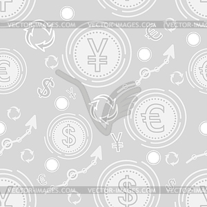 Currency business seamless pattern - royalty-free vector clipart