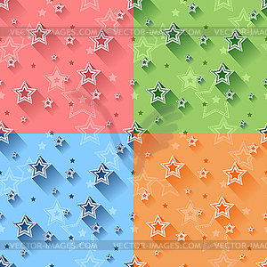 Star seamless patterns set - vector clip art