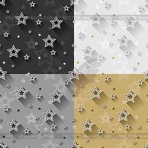 Star seamless patterns set - vector clipart