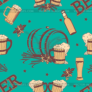 Beer seamless pattern  - vector clipart