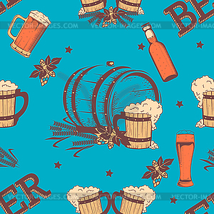 Beer seamless pattern  - vector image
