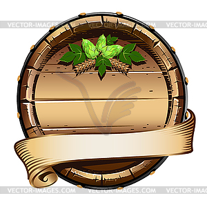 Beer barrel label - vector clipart