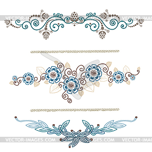 Vintage decoration pages blue - vector image