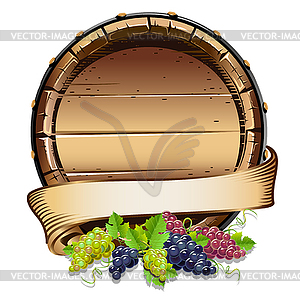 Wine barrel label - vector clipart