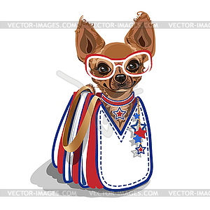 Bag with a dog - vector image