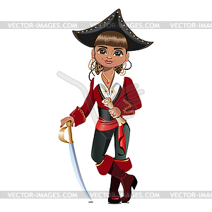 Girl pirate - vector clip art