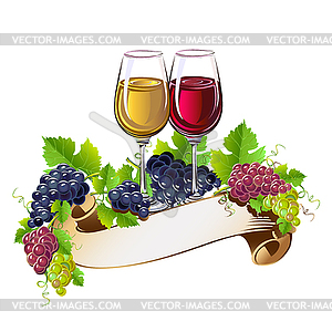 Wine glasses still life - vector image