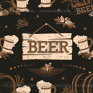 Beer seamless pattern  - vector image