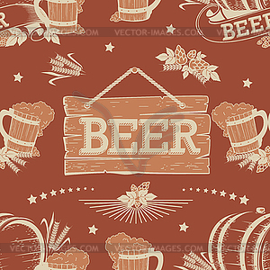 Beer seamless pattern  - royalty-free vector image