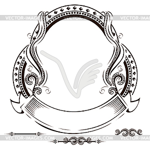 Vintage frame with ribbon  - vector clip art