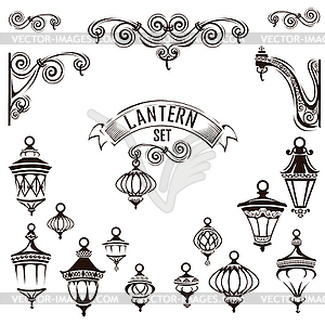 Lantern set - vector clipart