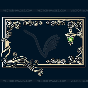 Vintage frame with birds  - vector image