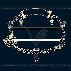 Vintage frame with birds - vector clipart